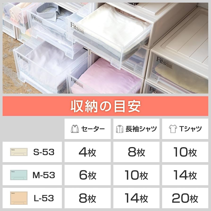 Amazon｜天馬 収納ボックス フィッツケース クローゼット 幅39×奥行53